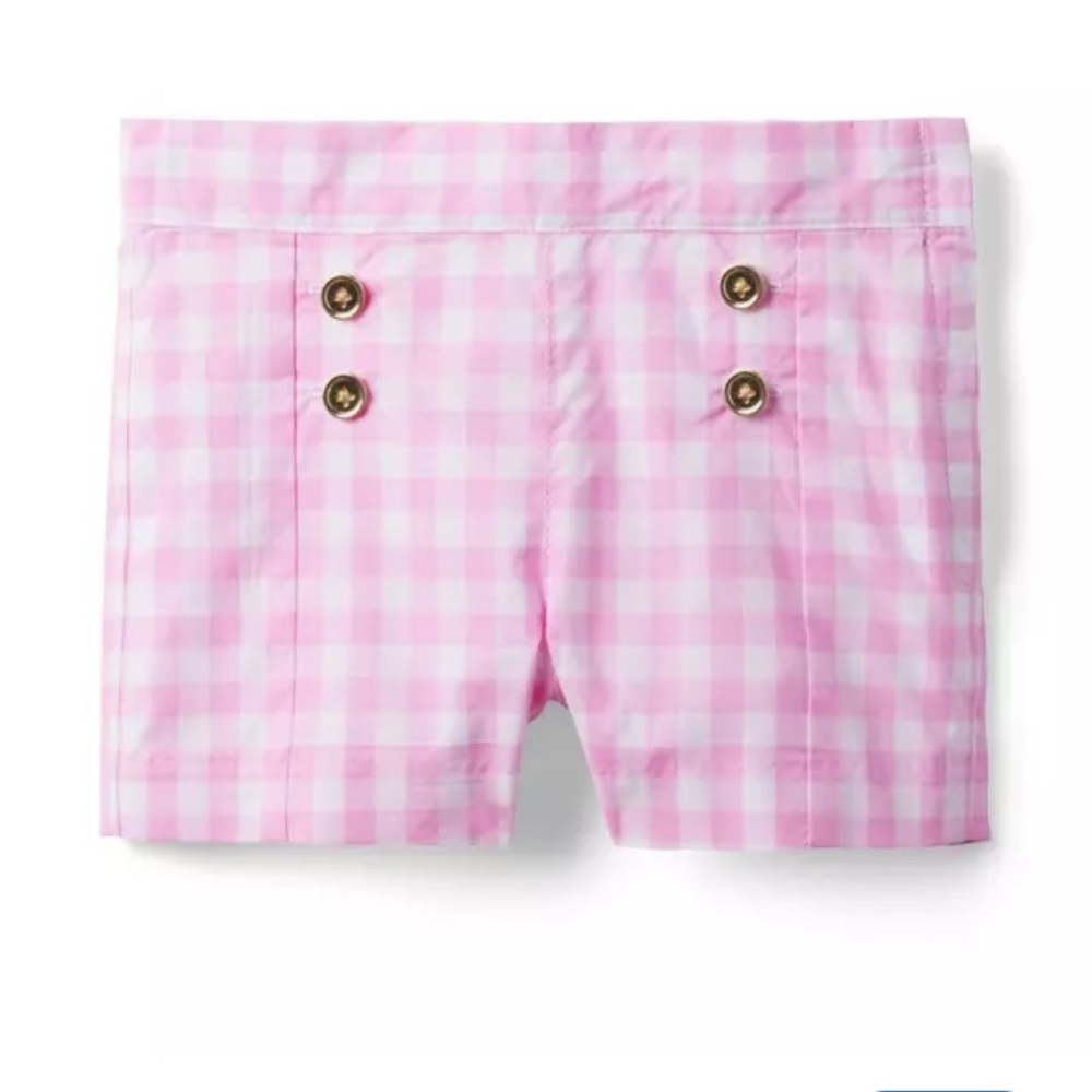 Janie and Jack Girl Orchid Pink Gingham Gingham
Button Short  18-24 months